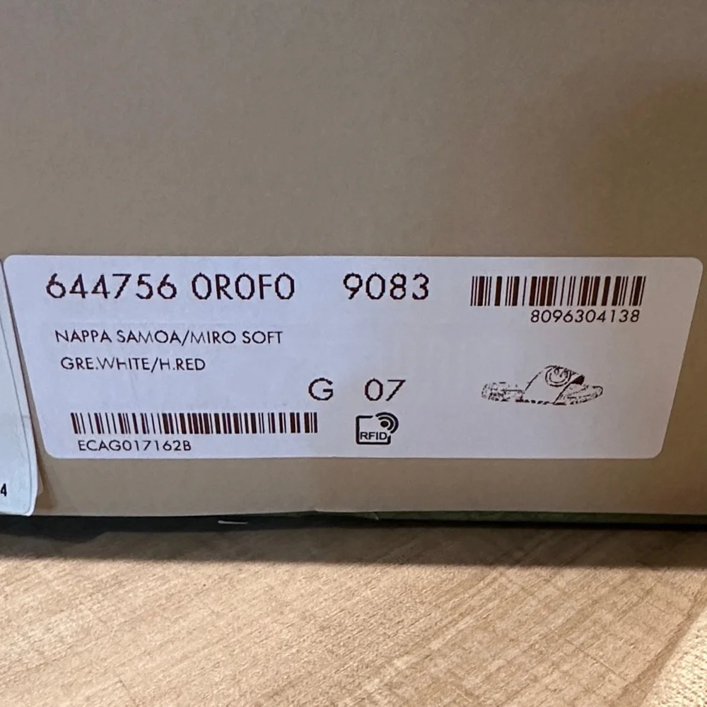 Gucci White Slides with Red Logo Napa Samoa Miro Soft Slides Size 7 - Picture 9 of 12